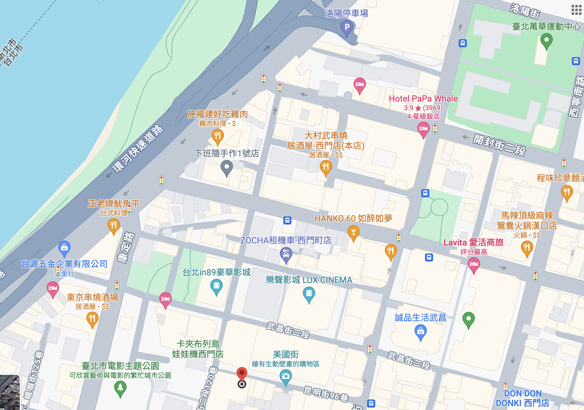 美國街,塗鴉牆,彩繪牆,免費景點,西門町,臺北市電影主題公園,卡夾布列島娃娃機西門店