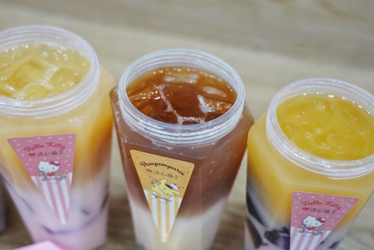 清心福全,珍珠奶茶手搖飲,桃園好喝,手搖飲,三麗鷗聯名,清心福全三麗鷗,珍珠琥珀黑糖鮮奶,相思紅豆奶茶,茶凍奶綠,隱藏版,名恰好瓶2.0,環保杯,美食