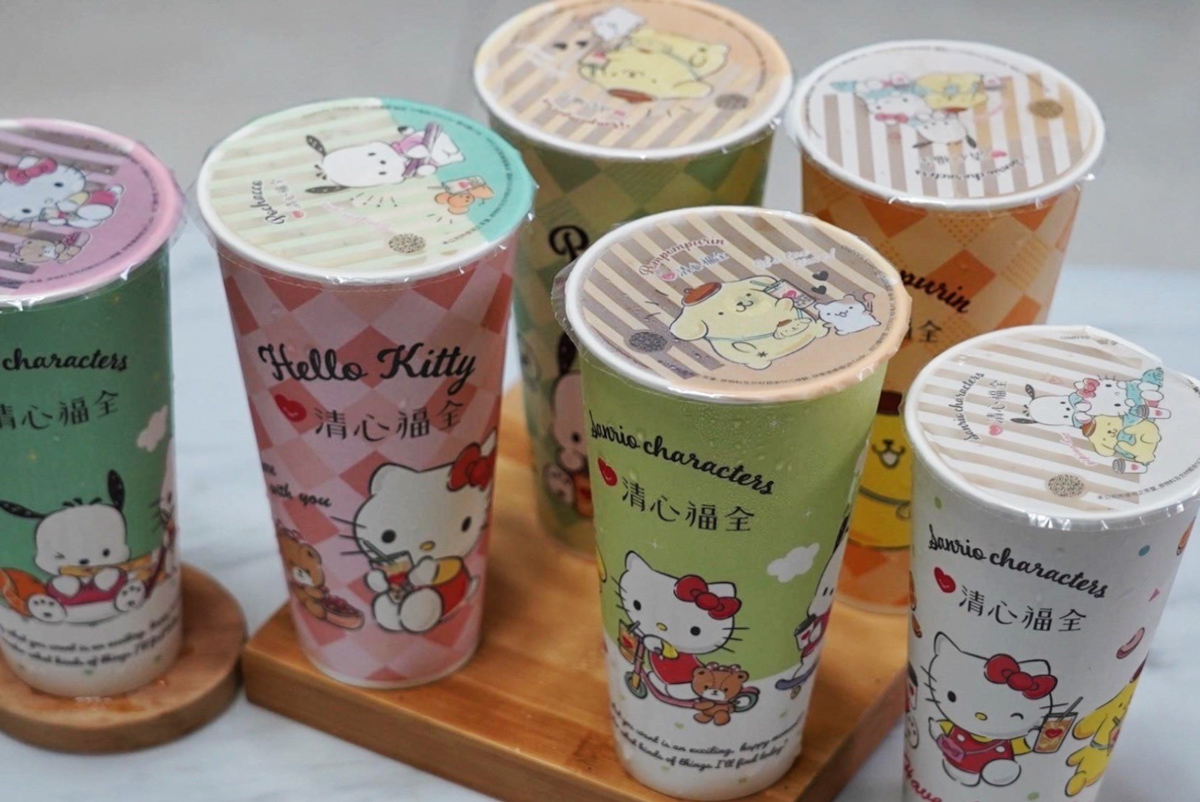清心福全,珍珠奶茶手搖飲,桃園好喝,手搖飲,三麗鷗聯名,清心福全三麗鷗,珍珠琥珀黑糖鮮奶,相思紅豆奶茶,茶凍奶綠,隱藏版,名恰好瓶2.0,環保杯,美食