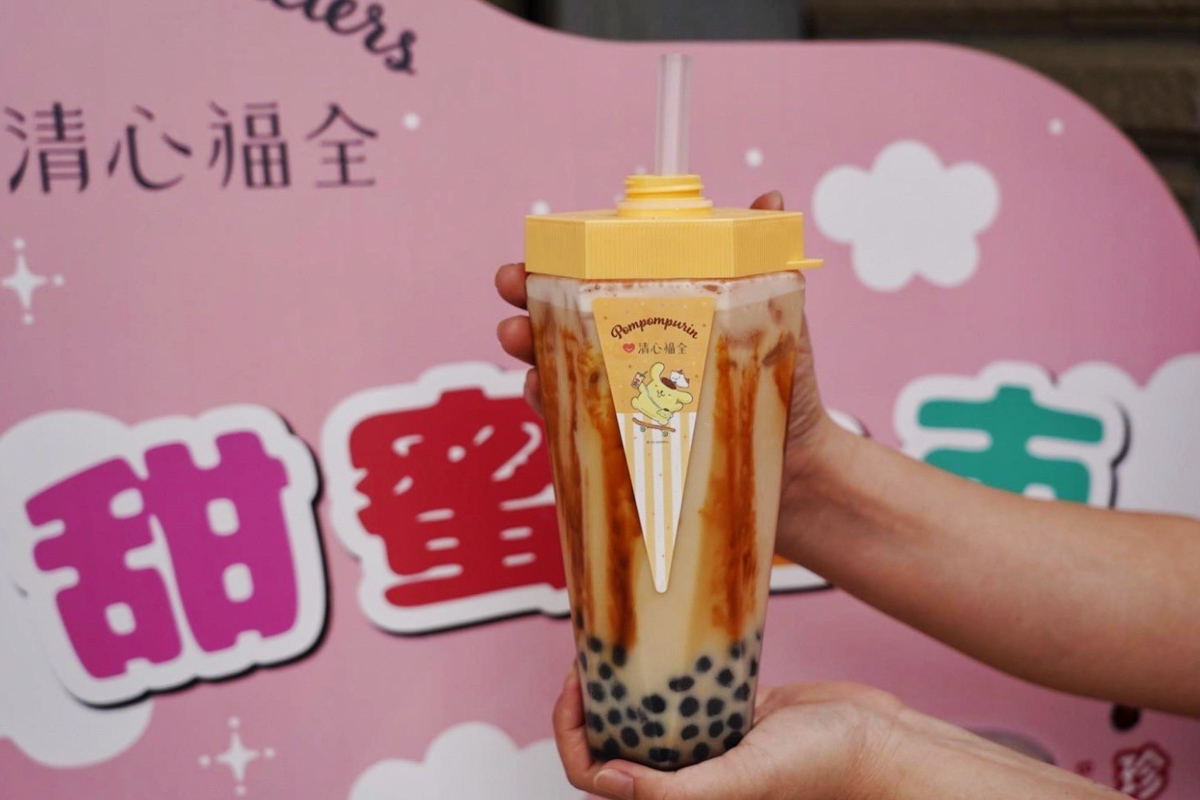 清心福全,珍珠奶茶手搖飲,桃園好喝,手搖飲,三麗鷗聯名,清心福全三麗鷗,珍珠琥珀黑糖鮮奶,相思紅豆奶茶,茶凍奶綠,隱藏版,名恰好瓶2.0,環保杯,美食