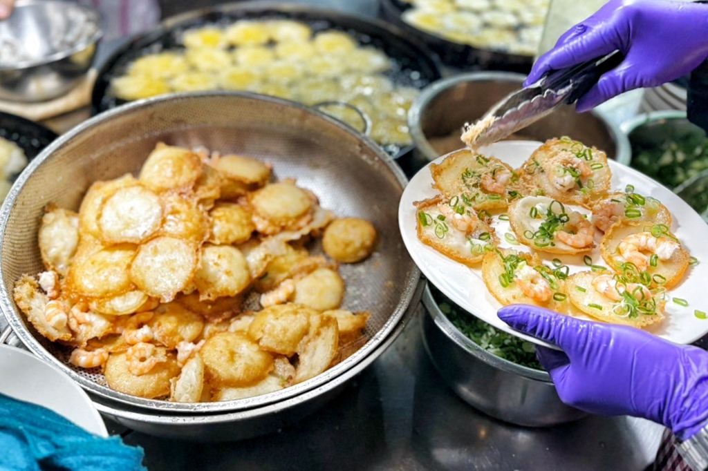 桃園夜市,桃園美食,煎蝦餅,越南美食,頭頓煎蝦餅