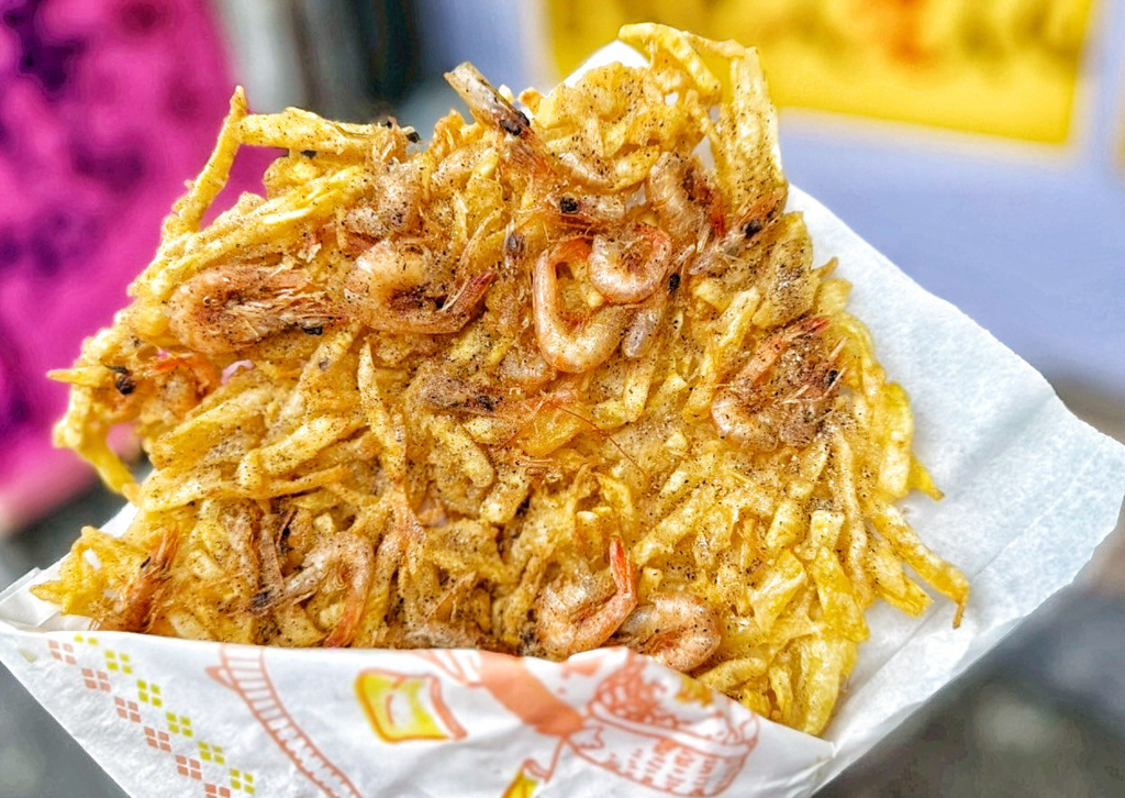 搶鮮炸地瓜蝦餅