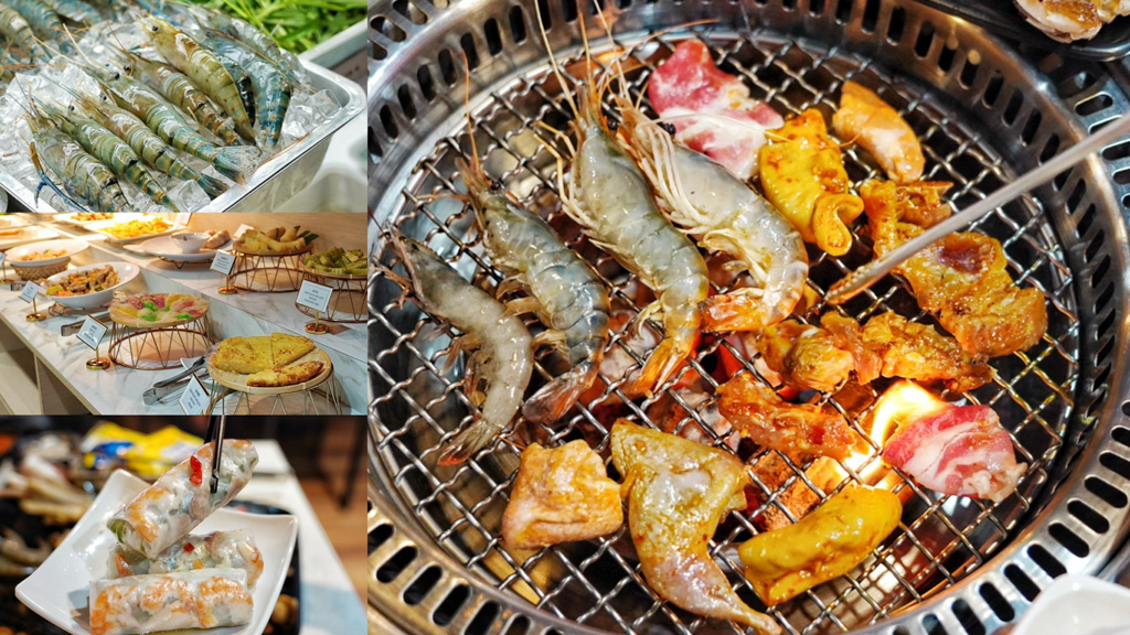 TenTen HOTPOT_BBQ,桃園燒肉吃到,桃園燒肉吃到飽,桃園美食,泰國蝦吃到飽,泰式小吃,燒肉吃到飽,美食,越南料理,越南春捲,越南燒烤 @艾瑪  吃喝玩樂札記